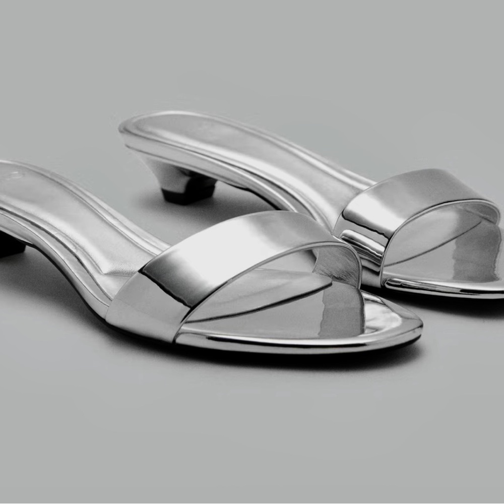 Mango Metallic Strap Sandals Size 7.5 NWT